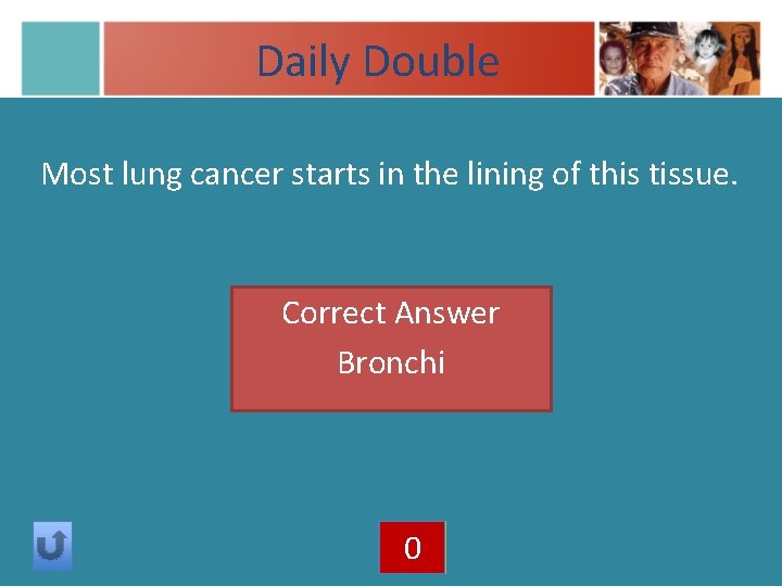 Daily Double Most lung cancer starts in the lining of this tissue. Correct Answer