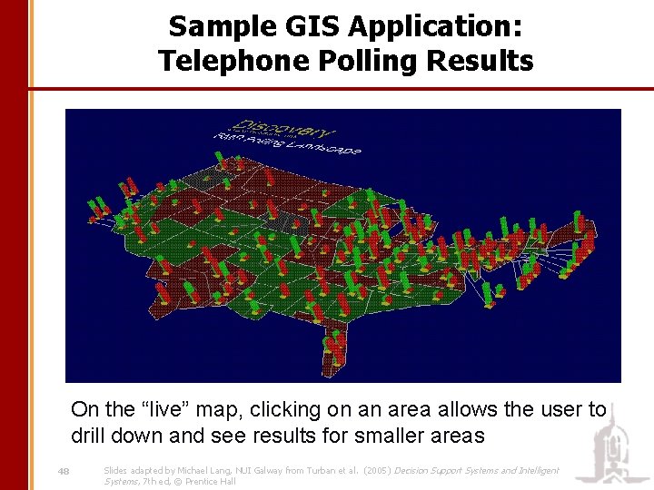 Sample GIS Application: Telephone Polling Results On the “live” map, clicking on an area