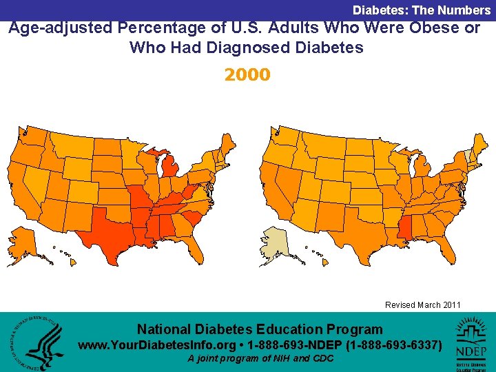 Diabetes: The Numbers Age-adjusted Percentage of U. S. Adults Who Were Obese or Who