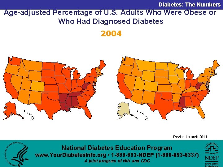 Diabetes: The Numbers Age-adjusted Percentage of U. S. Adults Who Were Obese or Who