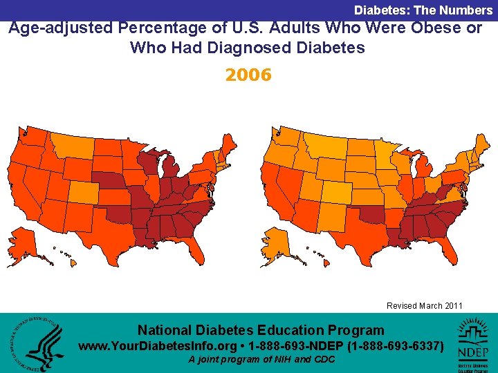 Diabetes: The Numbers Age-adjusted Percentage of U. S. Adults Who Were Obese or Who
