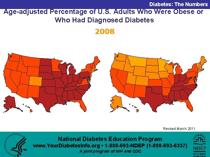 Diabetes: The Numbers Age-adjusted Percentage of U. S. Adults Who Were Obese or Who