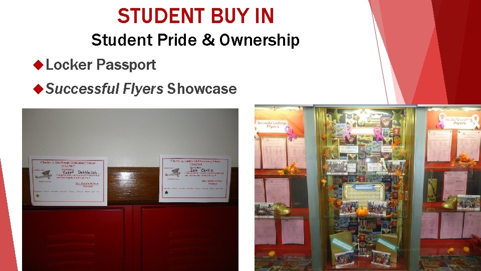 STUDENT BUY IN Student Pride & Ownership Locker Passport Successful Flyers Showcase 