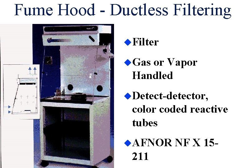 Fume Hood - Ductless Filtering u. Filter u. Gas or Vapor Handled u. Detect-detector,