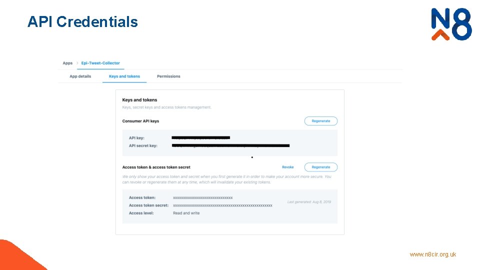API Credentials www. n 8 cir. org. uk 