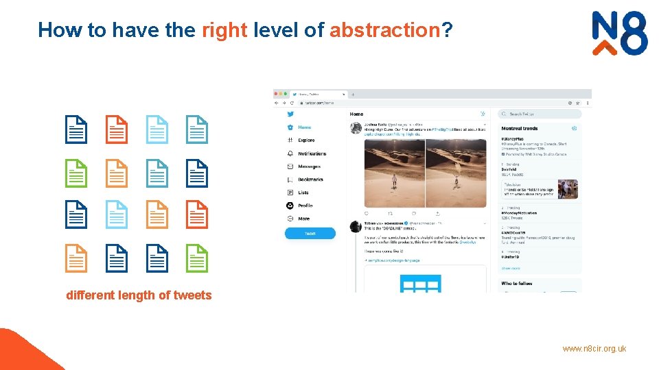 How to have the right level of abstraction? different length of tweets www. n