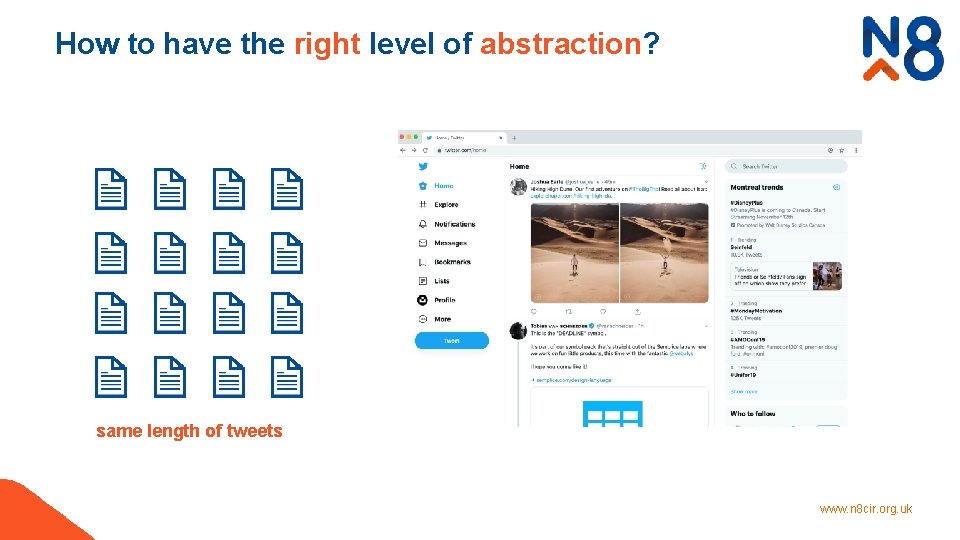 How to have the right level of abstraction? same length of tweets www. n