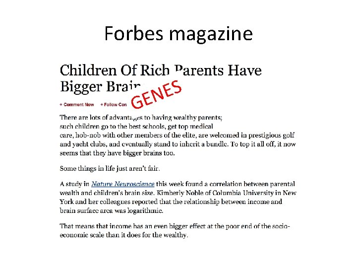 Forbes magazine G S E EN 