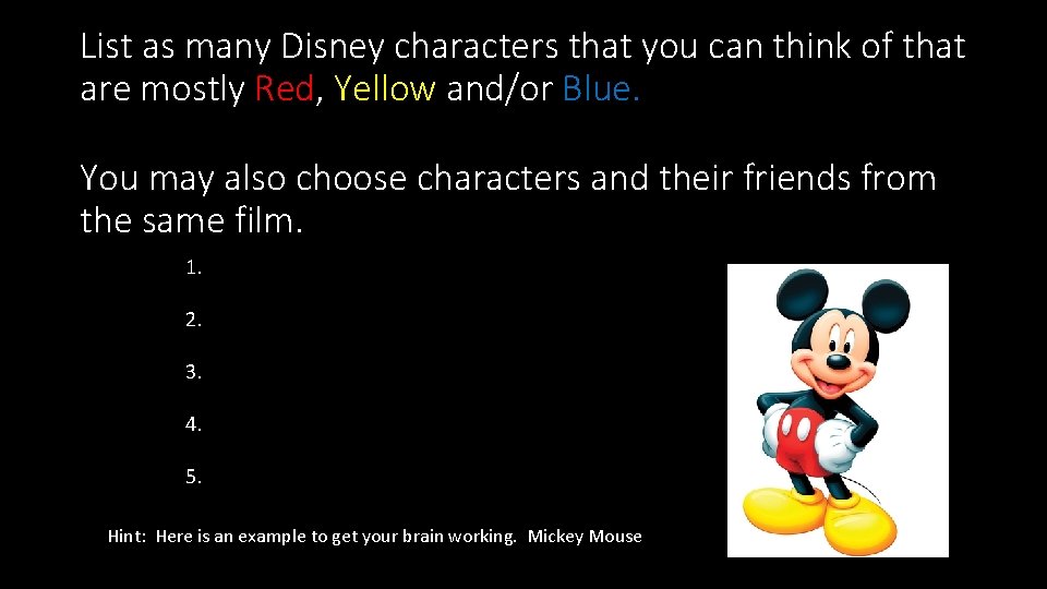 List as many Disney characters that you can think of that are mostly Red,