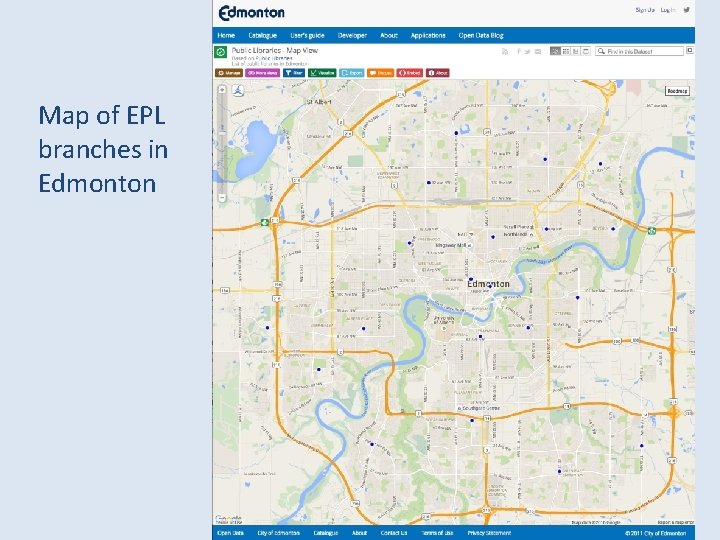 Map of EPL branches in Edmonton 