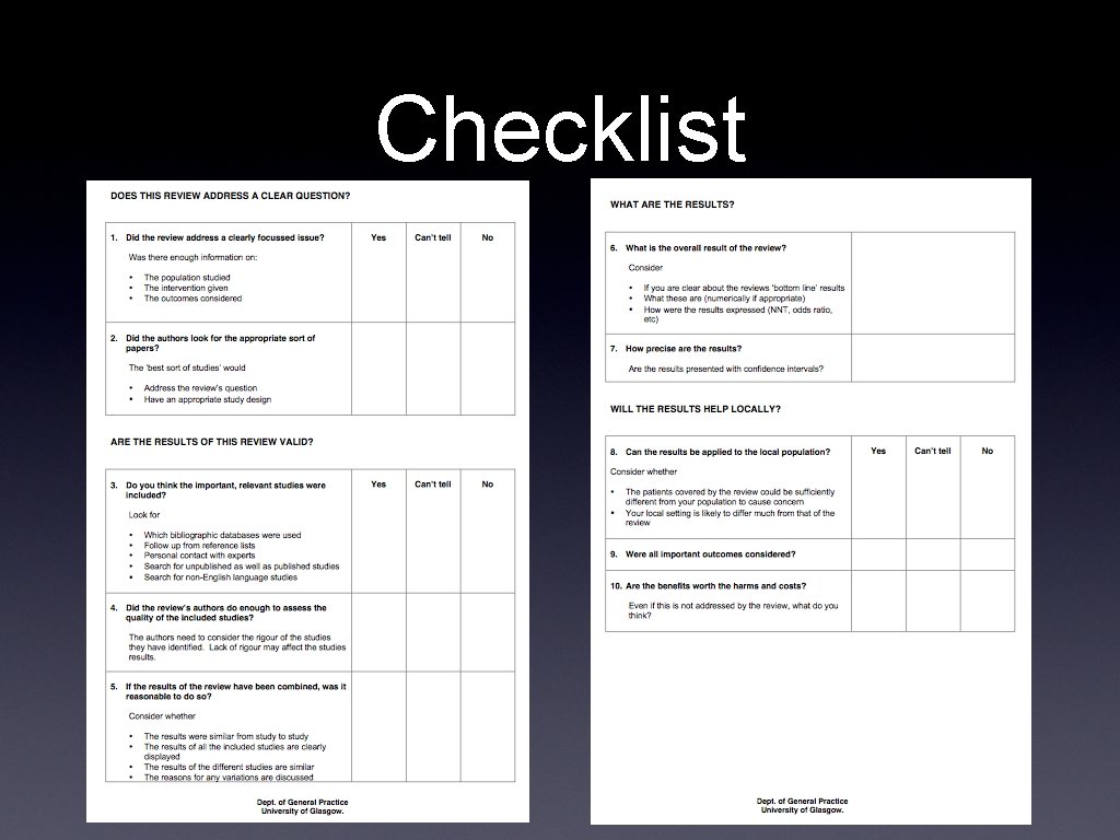Checklist 