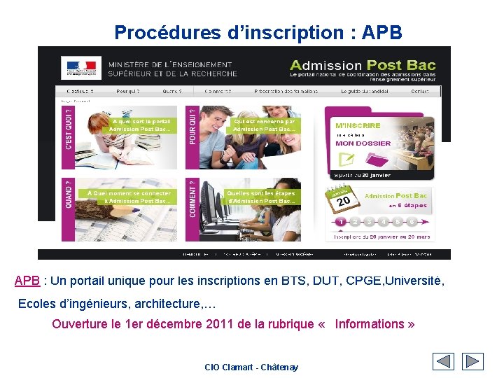 Procédures d’inscription : APB : Un portail unique pour les inscriptions en BTS, DUT,