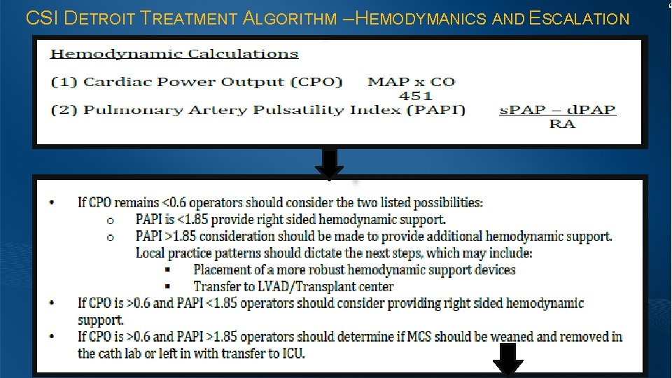 CSI DETROIT TREATMENT ALGORITHM – HEMODYMANICS AND ESCALATION 9 