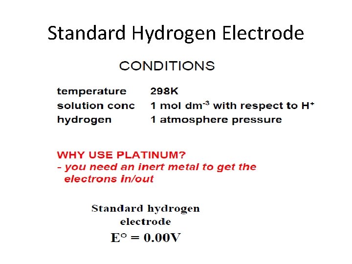 Standard Hydrogen Electrode 