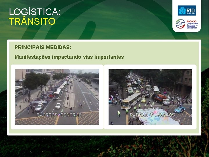 LOGÍSTICA: TR NSITO PRINCIPAIS MEDIDAS: Manifestações impactando vias importantes LOGÍSTICA: TR NSITO PRINCIPAIS MEDIDAS: Manifestações impactando vias importantes