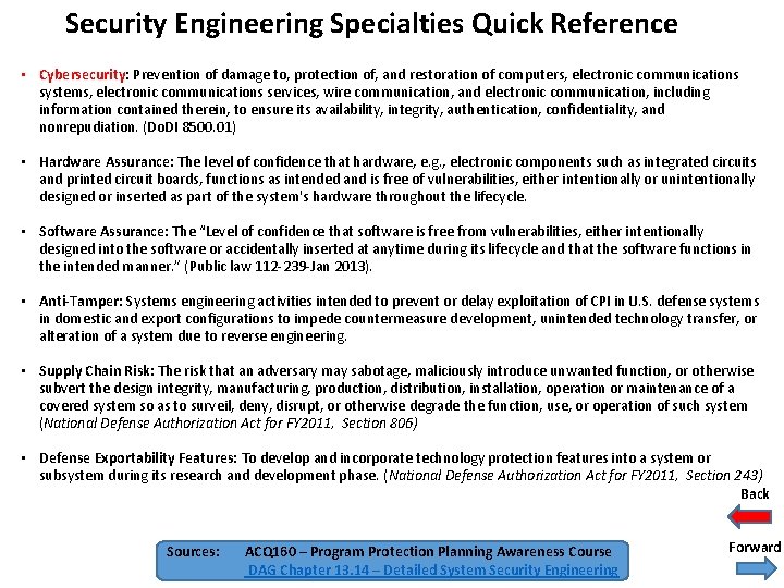 Security Engineering Specialties Quick Reference • Cybersecurity: Prevention of damage to, protection of, and Security Engineering Specialties Quick Reference • Cybersecurity: Prevention of damage to, protection of, and