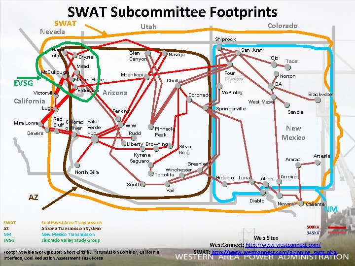 SWAT Subcommittee Footprints SWAT Colorado Utah Nevada Shiprock Harry Allen Glen Canyon Crystal San