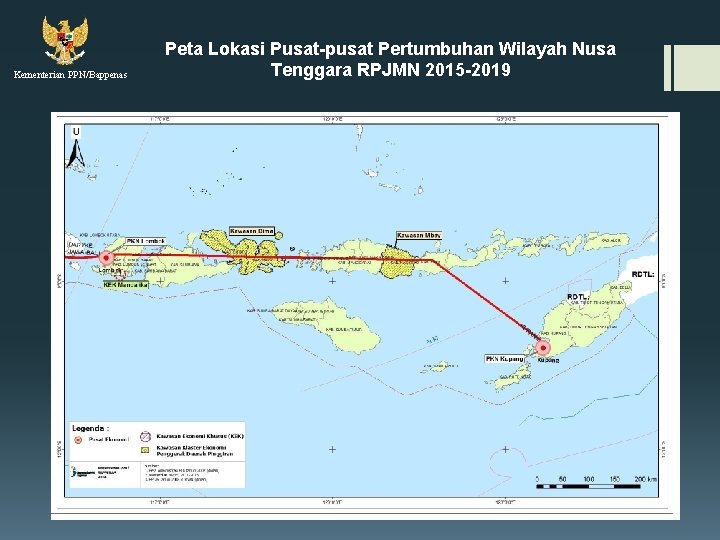 Kementerian PPN/Bappenas Peta Lokasi Pusat-pusat Pertumbuhan Wilayah Nusa Tenggara RPJMN 2015 -2019 
