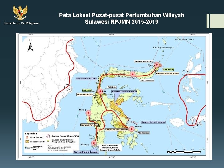 Kementerian PPN/Bappenas Peta Lokasi Pusat-pusat Pertumbuhan Wilayah Sulawesi RPJMN 2015 -2019 