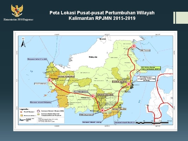Kementerian PPN/Bappenas Peta Lokasi Pusat-pusat Pertumbuhan Wilayah Kalimantan RPJMN 2015 -2019 