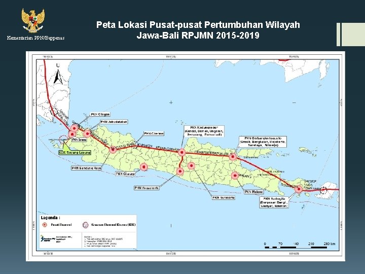 Kementerian PPN/Bappenas Peta Lokasi Pusat-pusat Pertumbuhan Wilayah Jawa-Bali RPJMN 2015 -2019 