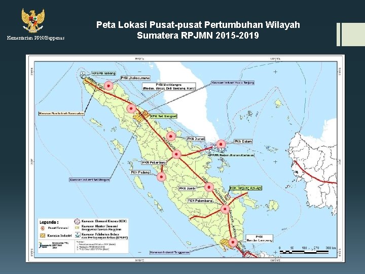 Kementerian PPN/Bappenas Peta Lokasi Pusat-pusat Pertumbuhan Wilayah Sumatera RPJMN 2015 -2019 