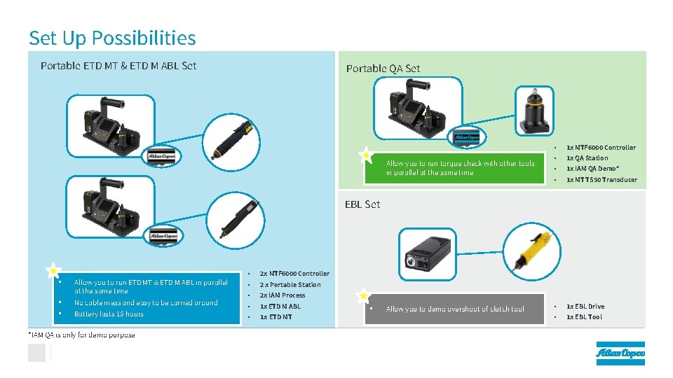 Set Up Possibilities Portable ETD MT & ETD M ABL Set Portable QA Set