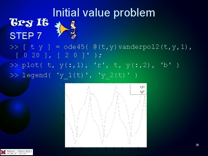 Try It STEP 7 >> [ >> >> Initial value problem [ t y