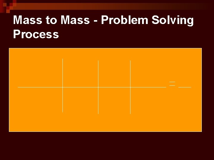 Mass to Mass - Problem Solving Process 