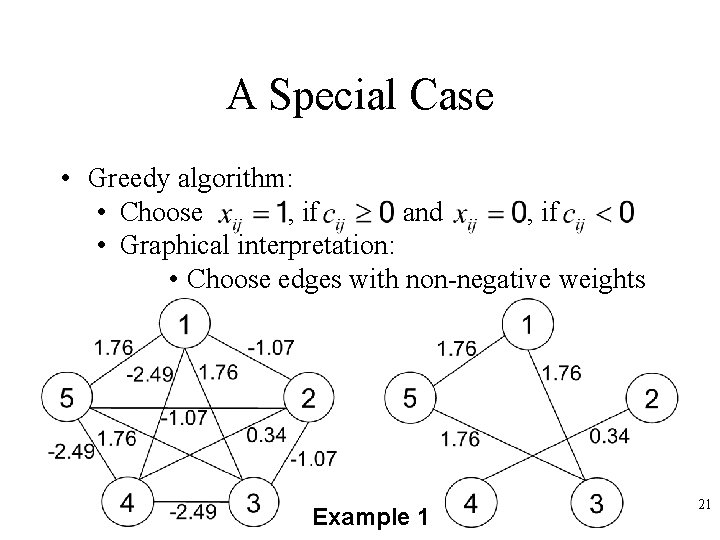 A Special Case • Greedy algorithm: • Choose , if and , if •