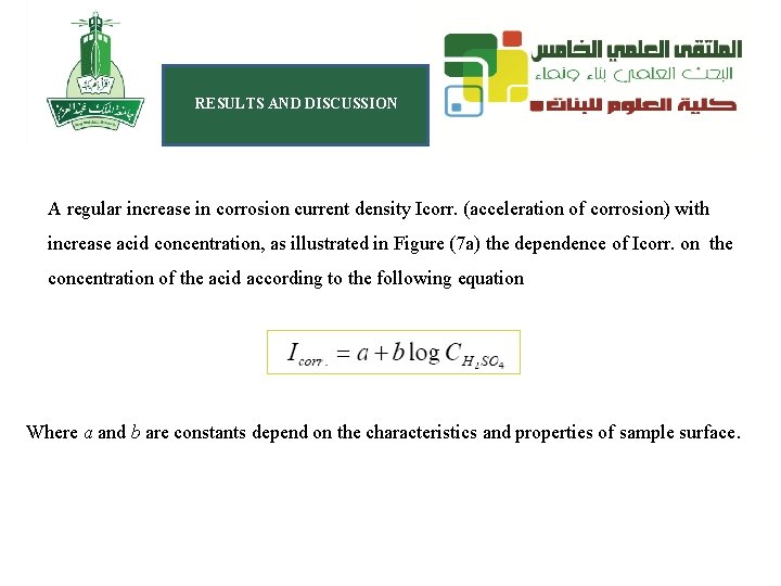 RESULTS AND DISCUSSION A regular increase in corrosion current density Icorr. (acceleration of corrosion)