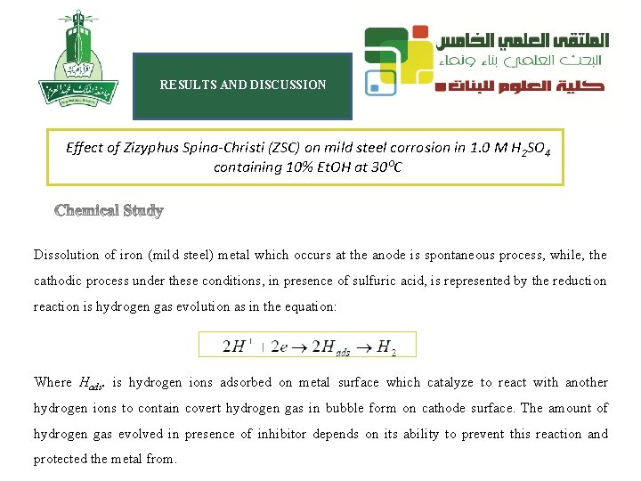 RESULTS AND DISCUSSION Effect of Zizyphus Spina-Christi (ZSC) on mild steel corrosion in 1.