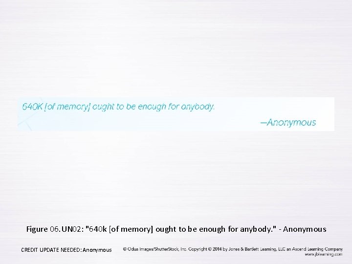 Figure 06. UN 02: "640 k [of memory] ought to be enough for anybody.