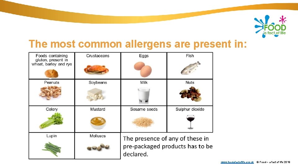 The most common allergens are present in: www. foodafactoflife. org. uk © Food –