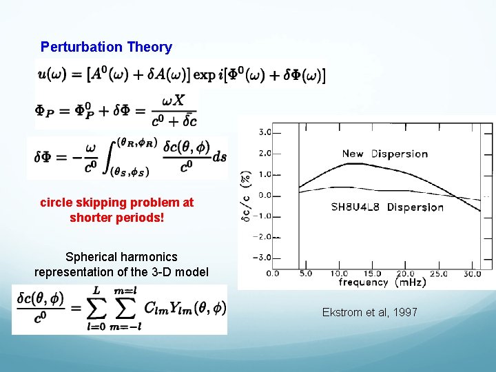 Perturbation Theory circle skipping problem at shorter periods! Spherical harmonics representation of the 3 Perturbation Theory circle skipping problem at shorter periods! Spherical harmonics representation of the 3