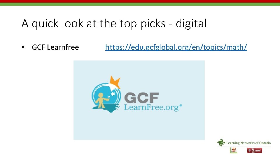 A quick look at the top picks - digital • GCF Learnfree https: //edu.