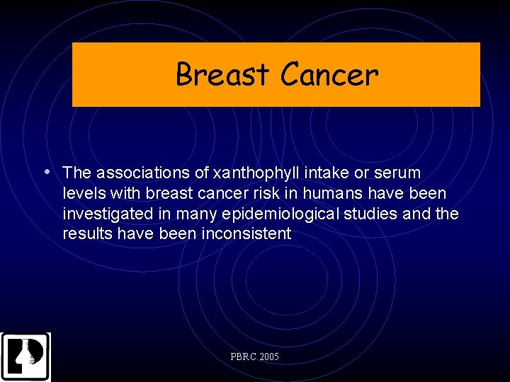 Breast Cancer • The associations of xanthophyll intake or serum levels with breast cancer