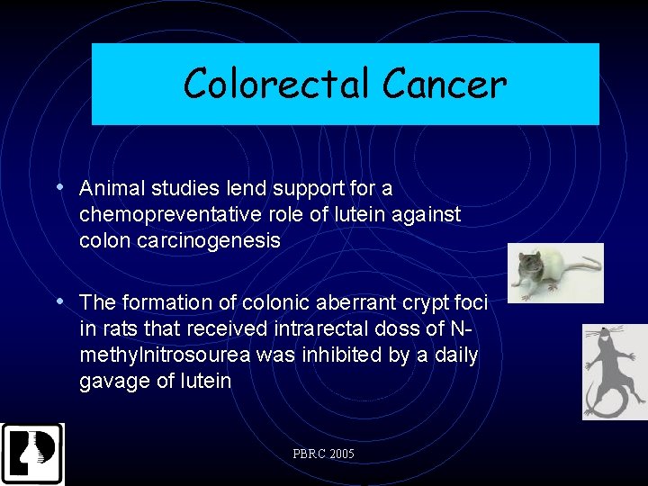 Colorectal Cancer • Animal studies lend support for a chemopreventative role of lutein against