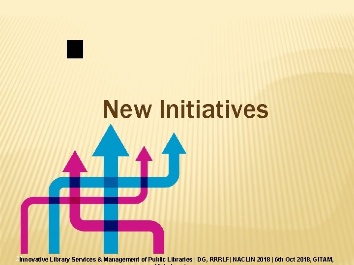  New Initiatives 27 Innovative Library Services & Management of Public Libraries | DG,