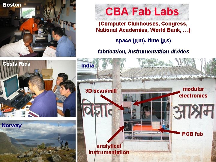 Boston CBA Fab Labs (Computer Clubhouses, Congress, National Academies, World Bank, …) space (