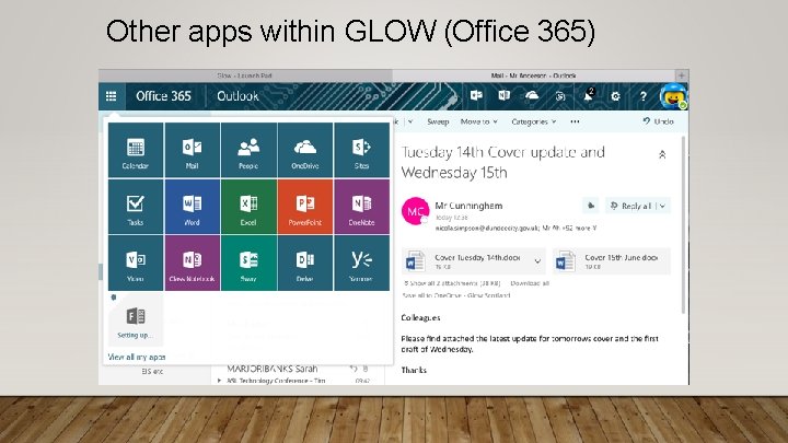 Other apps within GLOW (Office 365) 