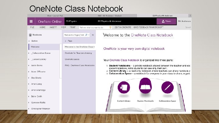 One. Note Class Notebook 