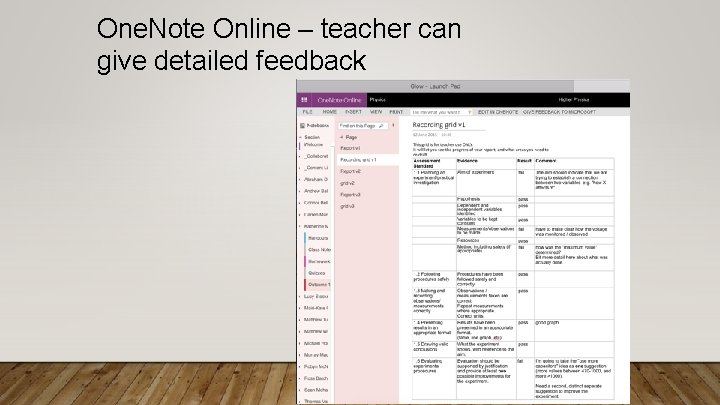 One. Note Online – teacher can give detailed feedback 