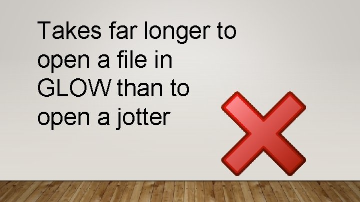 Takes far longer to open a file in GLOW than to open a jotter