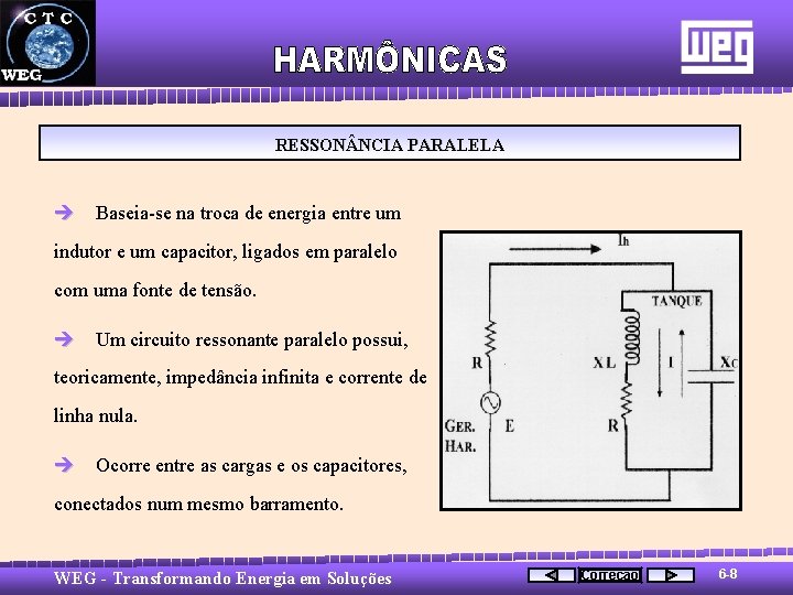 RESSON NCIA PARALELA è Baseia-se na troca de energia entre um indutor e um