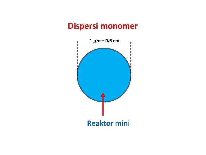 Dispersi monomer 1 m – 0, 5 cm Reaktor mini 