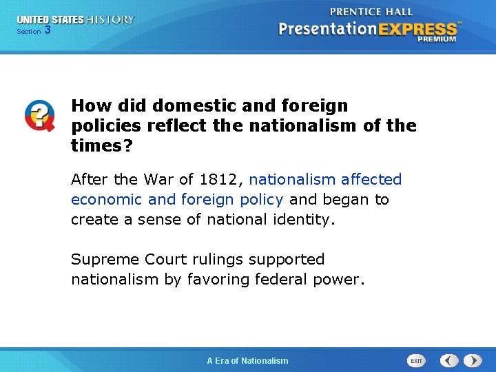 325 13 Section Chapter Section 1 How did domestic and foreign policies reflect the