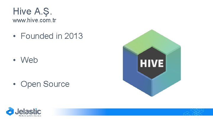 Hive A. Ş. www. hive. com. tr • Founded in 2013 • Web •