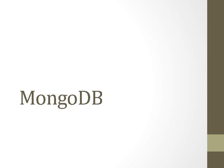 Mongo. DB 