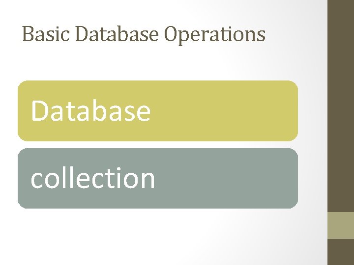 Basic Database Operations Database collection 
